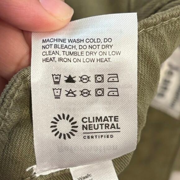 Reformation Army Green 100% Cotton Maggie Cargo Denim Midi Skirt Size 26 - Picture 8 of 8